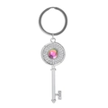 Llavero de llave plateada con gema degradada rosa y brillantes diamantes de imitación - Llave Roja