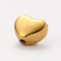 Baroque style golden stainless steel 3D heart bead with LOVE engraving for DIY jewelry - Gold 3#