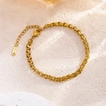 Elegant gevlochten 18k vergulde roestvrijstalen kettingarmband met karabijnsluiting - Feniksstaart Armband (7713)