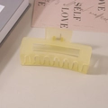 Matte beige rectangular hair claw clip with hollow design on minimalist background - #33 Transparent Frosted Yellow - 10.5cm / Bulk (No Packaging)