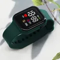 Dark green fashion sports digital LED watch with heart rate and step monitor features - Dark Green