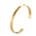 6mm gold-plated stainless steel C-shaped open cuff bracelet with motivational engraving - Gold G2987-One Day Love