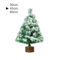 Mini sapin de Noël vert floqué de neige avec base en bois, variante de 45 cm - 45cm