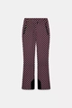 Dettagli dei pantaloni da sci a righe rosse e bianche con tasche zip e toppe protettive - XS / Stampa Geometrica Bordeaux (Pantaloni)