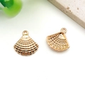 KC Gold Muschel-Anhänger für DIY-Schmuck mit feiner Textur und Befestigungsring - Ozean Muschel (16x16.5mm)