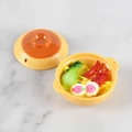 Miniature seafood ramen bowl toy with yellow lid and realistic food model accessories - 4.5cmx2.5cm / Fish Cake Chili Noodle