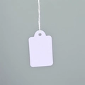 Single blank white jewelry price tag with cotton string over a minimalist grey background - 30x20mm (500 Pcs) / White