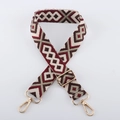 Detail of adjustable geometric diamond weave bag strap with gold metal lobster clasps - Ethnic Jacquard 24 - Light Gold Buckle