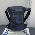 Sacoche de cuisse tactique en nylon bleu foncé avec multi-poches et sangles réglables - Bleu