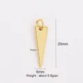 Polished gold triangle charm pendant 20x6mm for DIY jewelry making accessories - L70 Triangle Gold Plated