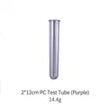 Purple translucent PC test tube for DIY hydroponic vases, size 2x12cm, weight 14.4g - 12cm PC Test Tube (Purple)