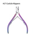Rainbow stainless steel cuticle nipper with dual spring mechanism on white background - #17 Rainbow Style / Rainbow