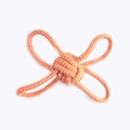 Durable orange and white cotton rope knot ball for large dogs interactive play and chewing - Four-Ear Ball / Orange White Polka Dot