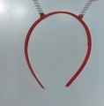 Sparkly red sequin heart headband on silver springs for Valentine festive party - Small Red Headband + Springs