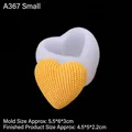 3D Herz Silikonform mit kleiner strukturierter Dessertprobe auf schwarzem Grund - 1# (5.5*6*3cm) / Transparent