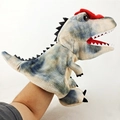 Peluche dinosauro marionetta a mano giocattolo con bocca mobile morbida bambola regalo bambini. - Marionetta a Mano Dilofosauro