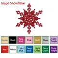 Rode glitter sneeuwvlok hanger voor kerstboom en feestelijke krans decoratie in rood - 10CM-5g (met touw) / Druivenpatroon sneeuwvlok