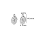 Silver stainless steel seashell oval charm pendants for DIY jewelry with size measurements - Steel Color Oval Conch-667