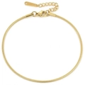 Minimalist 18K gold plated stainless steel snake chain anklet for women fashion jewelry - 1.5mm Width (20+3cm) / Gold