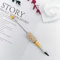 DIY beadable pen featuring yellow white gradient finish with pearl and rhinestone accents - Pearl Gradient Orange