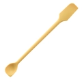 Beige dual-head silicone spatula and spoon combo for kitchen use on white background - Yellow