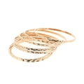 Set di sei bracciali in acciaio inossidabile oro rosa con eleganti motivi a taglio diamante - Oro Rosa (KB203983-LO)