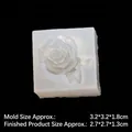 Moule carré en silicone translucide pour fleur de rose 3D en résine pour bijoux - Style 1 (3.2x1.8cm)
