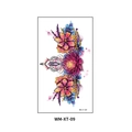 Tatuaggio temporaneo floreale ad acquerello con fiori rosa e viola, modello WM-XT-009 - WM-XT009