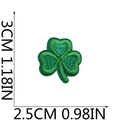 Detailed size view of green shamrock embroidery patch measuring 3cm high and 2.5cm wide - Small A Shamrock (No.3)