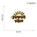 Macro detail of sun-shaped summer vibes embroidered patch with size markers - Style 5 Summer Vibes Sun Patch