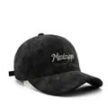 Casquette classique en velours côtelé noir avec broderie Mississippi et sangle réglable - Noir