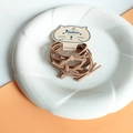 Set of coffee brown high-elasticity hair ties on a cat-shaped card holder - Set of 5 / Light Coffee