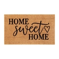 Macro shot of brown coconut fiber doormat with 'Home Sweet Home' print and heart symbol - 40*60cm / Christmas Mat-18