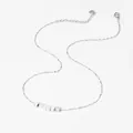 Silver minimalist stainless steel necklace with five mirror-polished cubic pendants - Five Square Cube Beads Style (B957) / Silver