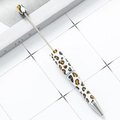 Creative beaded ballpoint pen featuring a classic orange and black leopard print design - Standard Leopard Pattern (21)