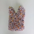 Stretchable lavender bubble bag with handmade fabric knots and colorful accents - Multicolor 3