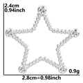 Specifiche dettagliate del ciondolo a stella in acciaio da 2,8 cm con cristalli - Color Acciaio