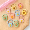 Set de 10 gomas para el pelo de margaritas de resina multicolor para niñas pequeñas - 3# Margarita / Juego de 10 piezas