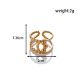 Adjustable golden stainless steel ring featuring double-layered wave and bead design - Wave Beads / Gold