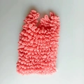 Pink elastic bubble shrink bag with pleated texture and stretchable hedgehog fabric design - Carmine