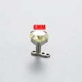 G23 titanium dermal anchor with 6mm champagne zircon stone in silver setting - Apple Green