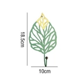 Green and gold leaf-shaped wall hook home decor, size 18.5cm x 10cm minimalist style - Green B (Hollow Leaf)