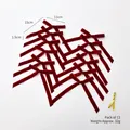 Set of 12 red velvet Christmas bows, 11x15cm ornaments for tree decoration, 32g pack - 1.5cm Wine Red / 12 Pack