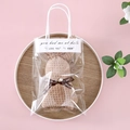 Brown coral fleece rabbit towel gift with coffee ribbon in clear hand carrier bag - ins Gift Bag + Brown Rabbit