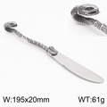 Cuchillo de mesa vintage de acero inoxidable con mango de serpiente y hoja de sierra - Cuchillo de Cena (KTA054-KJX)