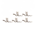 Set of five silver snake hair clips for braids crafted from vintage style alloy metal - 5 Pieces / Antique Silver 5Pcs Set