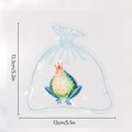 Transparent PVC drawstring storage bag with frog prince print and 13cm dimension labels - RPS102: Crown Frog Bag