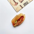 Realistic hot dog food bread expandable phone socket grip with mustard and lettuce details - Hotdog Stand