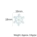 Ciondolo a fiocco di neve in resina glitterata bianca per fai da te, 16mm x 18mm - Piccolo fiocco di neve