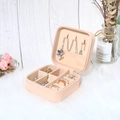 Mini Schmuckkästchen aus rosa PU-Leder mit Reißverschluss für Ringe und Ketten - US 1 / Rosa
